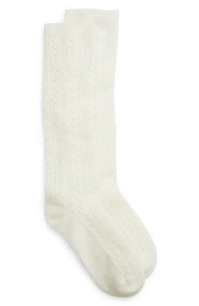 VALENTINO VALENTINO GARAVANI HERRINGBONE POINTELLE CREW SOCKS