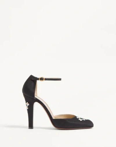 Valentino Garavani Hi Dolly Fabric Pumps With 105 Mm Floral Embroidery Woman Black 41