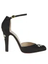 Valentino Fabric Dolly Pumps Embroidered Detail In Black