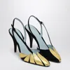 Valentino Foliefoliage 90 Suede Slingback Pumps In Black