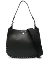 Valentino Garavani Women Hobo Rockstud Leather Shoulder Bag