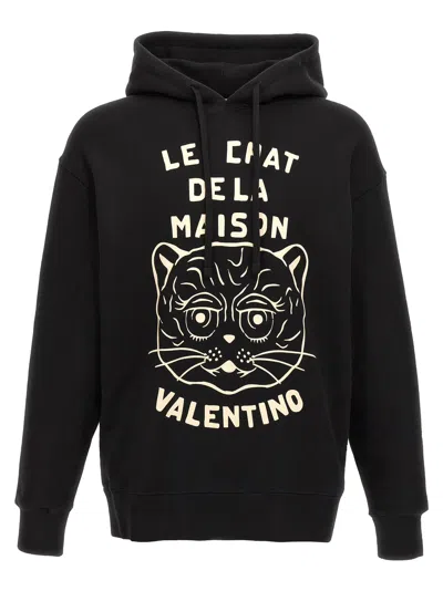Valentino Garavani Hoodie In Black/butter