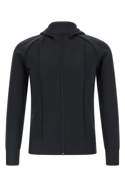 Valentino Hooded Sweater With Long Sleeves And Ribbed Cuffs In Gray