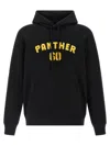 Valentino Hooded Sweatshirt With Front Pocket And Ribbed Hem In Black