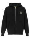 Valentino Garavani Brushed Cotton Hoodie With Vg Patch In Black