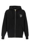 Valentino Garavani Brushed Cotton Hoodie With Vg Patch In Black