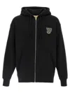Valentino Garavani Brushed Cotton Hoodie With Vg Patch In Black