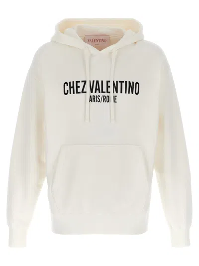 Valentino Chez-print Hoodie In White