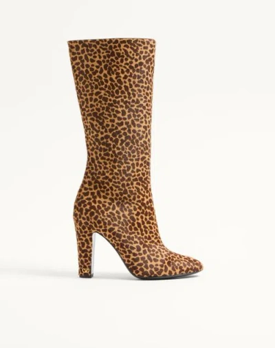 VALENTINO GARAVANI VALENTINO GARAVANI HOTTY BOOT IN PONY-EFFECT CALFSKIN 100MM WOMAN ANIMAL PRINT 41