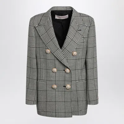 Valentino Garavani Houndstooth Double-breasted Jacket In Print