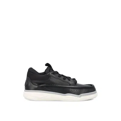 Valentino Garavani Hybrid Rainboot Leather Sneakers With Signature Branding In Black