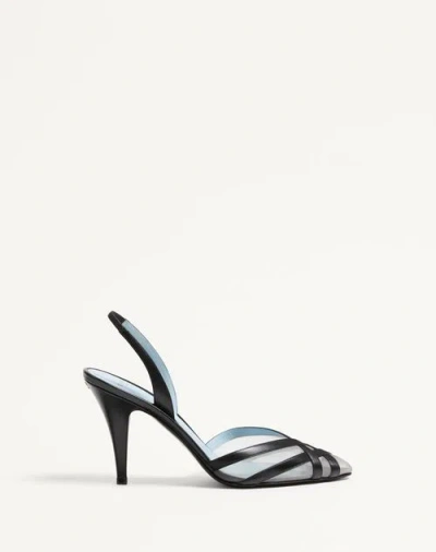 VALENTINO GARAVANI VALENTINO GARAVANI IMPUDANCE SLINGBACK PUMPS IN KIDSKIN AND MESH 90MM WOMAN BLACK/NUDE 42