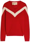 Valentino Garavani Intarsia Wool Jumper In Red