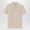 Valentino Embroidered Cotton Knit Polo Woman Ivory Xs In Neutral
