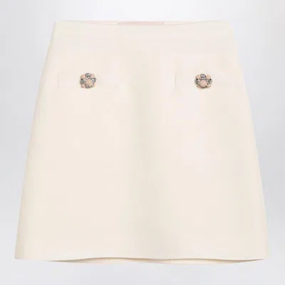 VALENTINO VALENTINO GARAVANI IVORY CREPE COUTURE MINI SKIRT