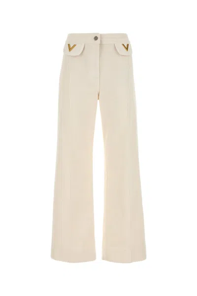 Valentino Garavani Ivory Denim Jeans In Neutral