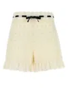Valentino Garavani Ivory Lace Shorts In Neutral