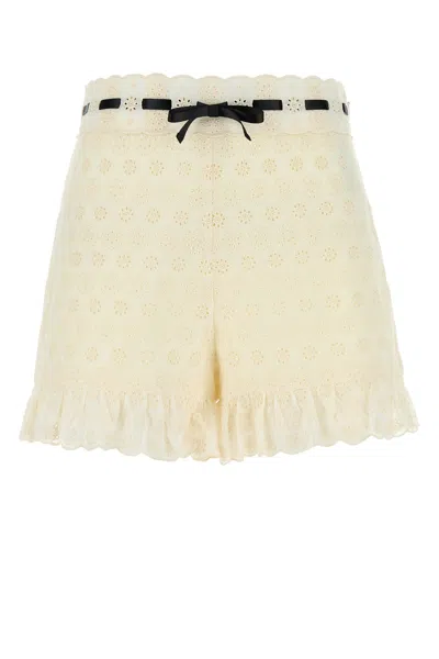 VALENTINO VALENTINO GARAVANI IVORY LACE SHORTS