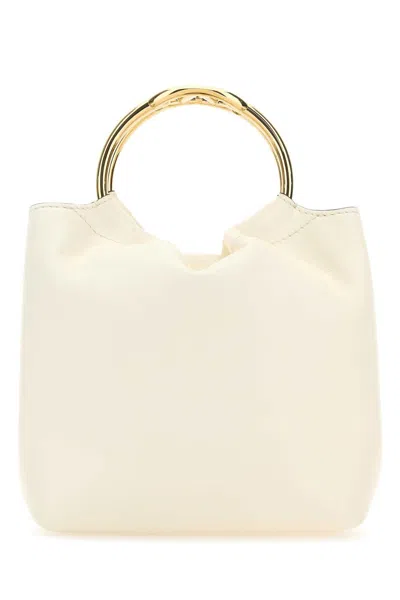 VALENTINO GARAVANI VALENTINO GARAVANI IVORY LEATHER BUCKET BAG