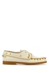 Valentino Ivory Leather Lace-up Shoes In Multi