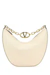 Valentino Garavani Ivory Leather Medium Hobo Vlogo Moon Shoulder Bag In White
