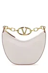Valentino Garavani Ivory Leather Mini Hobo Vlogo Moon Handbag