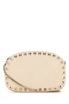 Valentino Borsa A Tracolla Rockstud In Pelle Avorio  Donna