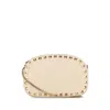 Valentino Garavani Ivory Leather Rockstud Crossbody Bag In White