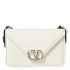 Valentino Garavani Ivory Leather Vlogo Crossbody Bag