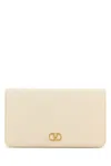 Valentino Garavani Ivory Leather Vlogo Signature Clutch In White