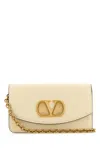 Valentino Garavani Garavani Vain Clutch Bag In Shiny Calfskin Woman Butter Uni