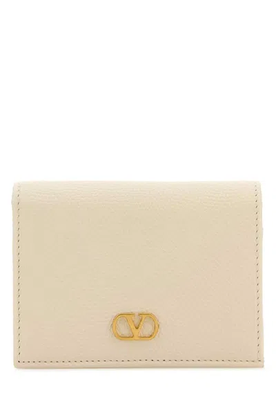 VALENTINO GARAVANI VALENTINO GARAVANI IVORY LEATHER VLOGO WALLET