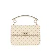 Valentino Garavani Ivory Nappa Leather Medium Rockstud Spike Handbag In White