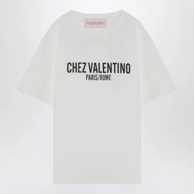 VALENTINO VALENTINO GARAVANI IVORY T-SHIRT WITH CHEZ VALENTINO GARAVANI