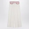 Valentino Ivory Trousers With Gold V