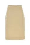 Valentino High-waisted Knee-length Textured Skirt In Neutral