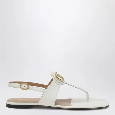 Valentino Garavani Ivory Vlogo Signature Thong Sandals In Multi