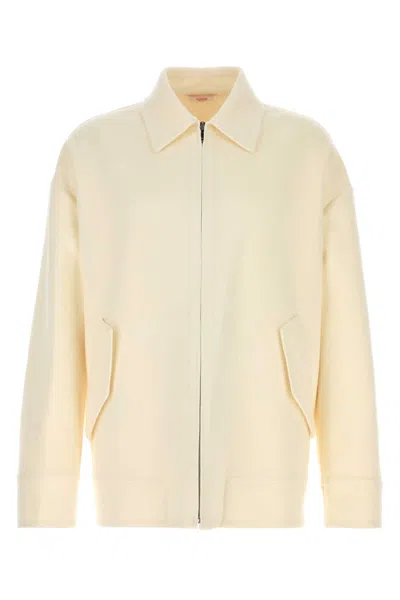 Valentino Garavani Men Ivory Wool Blend Shirt In White