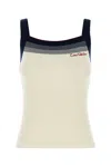 Valentino Sleeveless Knitted Top Striped Detail In White