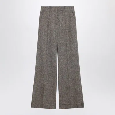 Valentino Garavani Ivory/brown Patterned Trousers In Gray