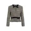 Valentino Velvet-trimmed Tweed Jacket In Multi