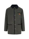 Valentino Garavani Olive Quilted Jacket With Vlogo Patch