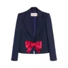 Valentino Tailored Bow-detail Jacket Crafted From Lightweight Viscose
