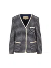 Valentino Boucle Wool Blend Jacket With Contrast Trim