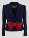 Valentino Tailored Bow-detail Jacket Crafted From Lightweight Viscose
