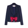 Valentino Tailored Bow-detail Jacket Crafted From Lightweight Viscose