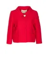 Valentino Womens Paris Heart-button Relaxed-fit Wool And Silk Jacket