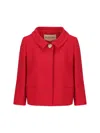 Valentino Womens Paris Heart-button Relaxed-fit Wool And Silk Jacket