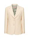 Valentino Wool And Silk Single-breasted Jacket In Neutral