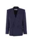 Valentino Wool Gabardine Jacket In Blue